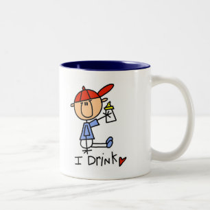 Stick Figure Baby I Drink Tshirts and Gifts Two-Tone Coffee Mug