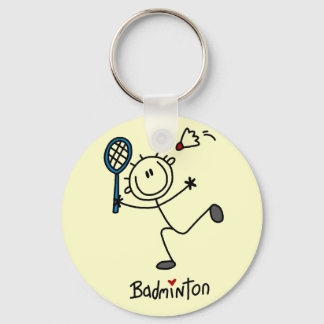 Stick Figure Badminton T-shirts and Gifts Key Ring