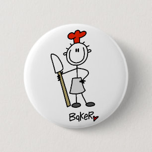 Stick Figure Baker 6 Cm Round Badge