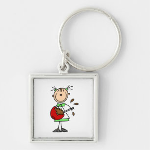 Stick Figure Baker Mixing Batter Key Ring