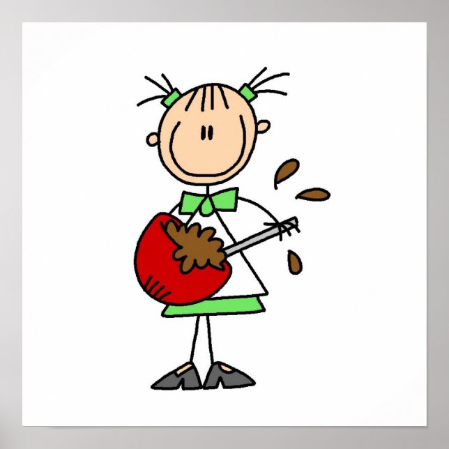 Stick Figure Baker Mixing Batter Poster (Front)