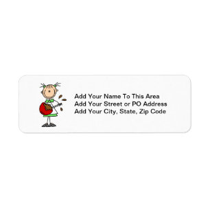 Stick Figure Baker Mixing Batter Return Address Label