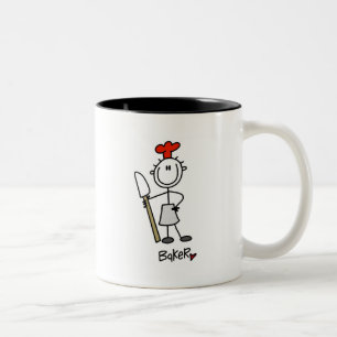 Stick Figure Baker Two-Tone Coffee Mug