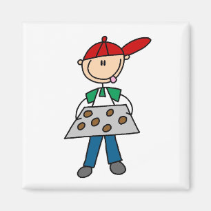 Stick Figure Baking Cookies Magnet