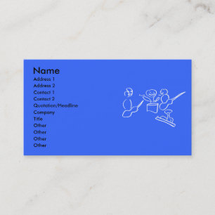 Stick figure band white outline business card