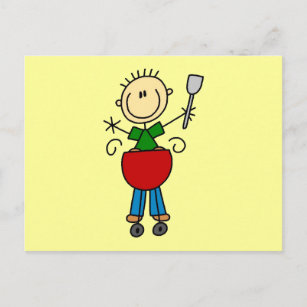 Stick Figure Barbequeing T-shirts and gifts Postcard