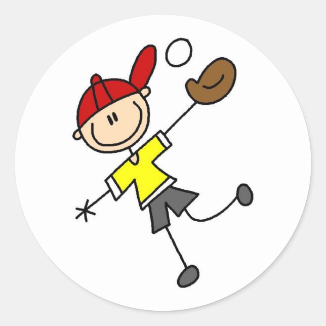 Stick Figure Baseball Sticker (Front)