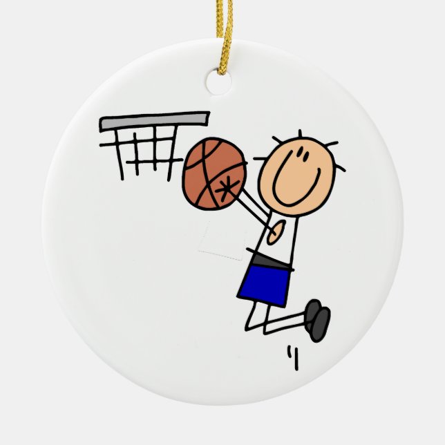 Stick Figure Basketball Sink T-shirs and Gifts Ceramic Ornament (Front)
