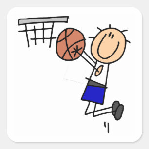 Stick Figure Basketball Sink T-shirs and Gifts Square Sticker