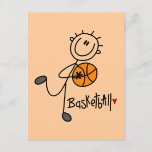 Stick Figure Basketball T-shirts and Gifts Postcard