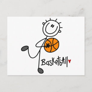 Stick Figure Basketball T-shirts and Gifts Postcard