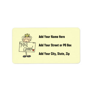 Stick Figure BBQ Queen Label