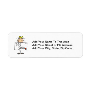 Stick Figure BBQ Queen Return Address Label