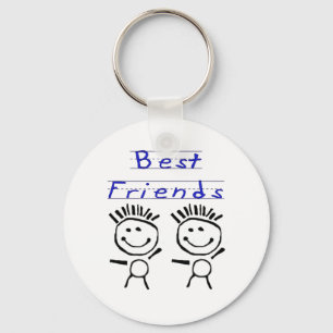 Stick Figure Best Friends Key Ring