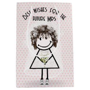 Stick Figure Birde In Sneakers on Hearts  Medium Gift Bag