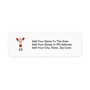 Stick Figure Boxer T-shirts and Gifts Return Address Label