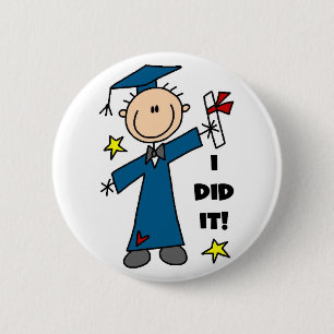 Stick Figure Boy Graduate T-shirts and Gifts 6 Cm Round Badge