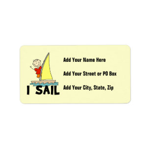 Stick Figure Boy I Sail Label
