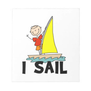 Stick Figure Boy I Sail Notepad
