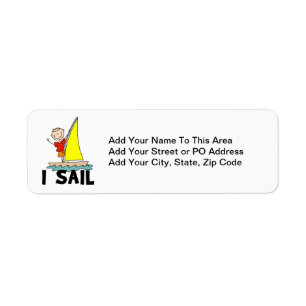 Stick Figure Boy I Sail Return Address Label