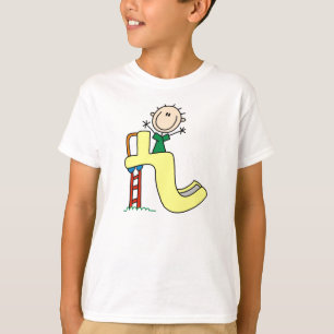 Stick Figure Boy on Slide T-Shirt