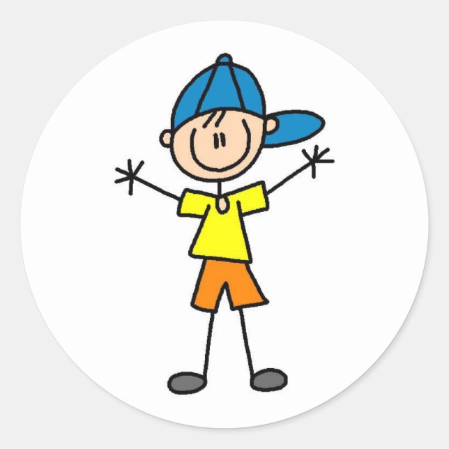 Stick Figure Boy Sticker (Front)
