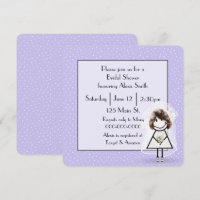 Stick Figure Bride On Purple Polka Dots