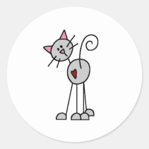 Stick Figure Cat Sticker