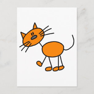 Stick Figure Cat T-shirts and Gifts Postcard