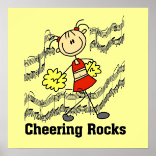 Stick Figure Cheering Rocks T-shirts and Gifts Poster