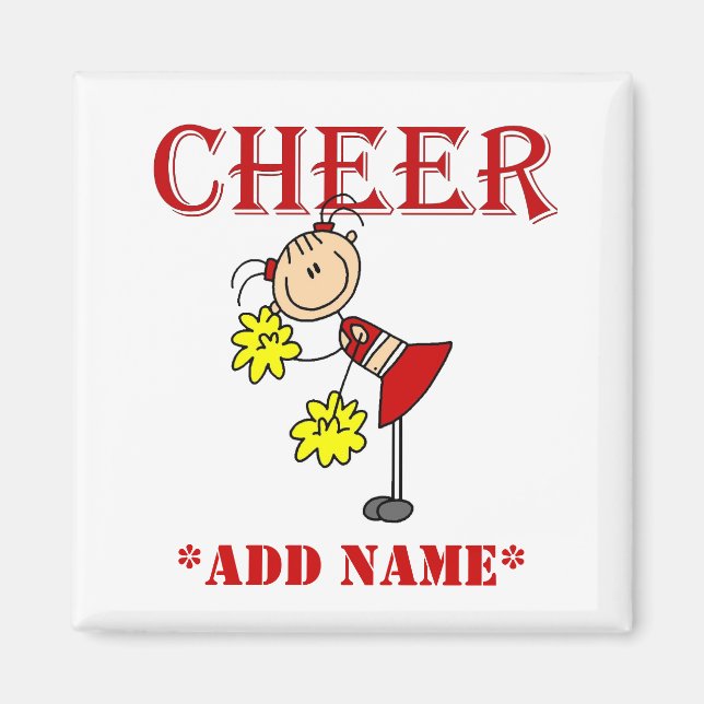 Stick Figure Cheerleader Magnet (Front)