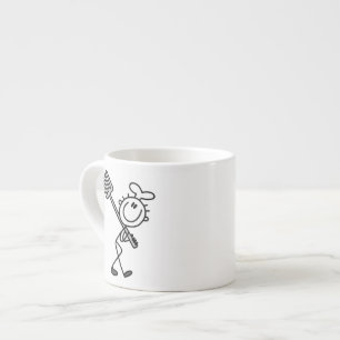 Stick Figure Chef With Fork Espresso Cup