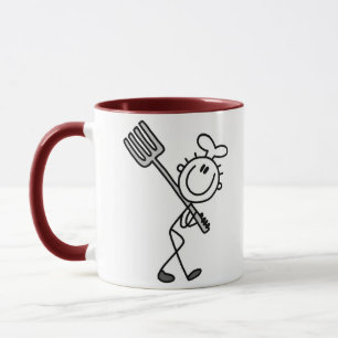 Stick Figure Chef with Fork Mug