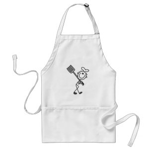 Stick Figure Chef with Fork Tshirts and Gifts Standard Apron
