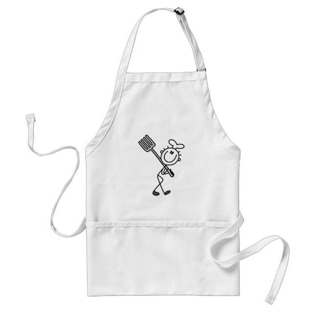 Stick Figure Chef with Fork Tshirts and Gifts Standard Apron (Front)