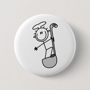 Stick Figure Chef with Ladle 6 Cm Round Badge