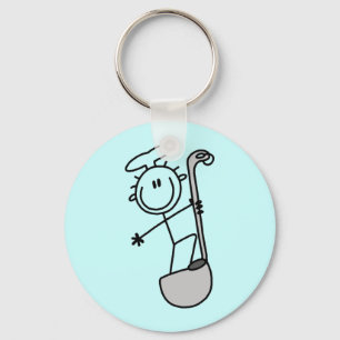 Stick Figure Chef With Ladle Key Ring