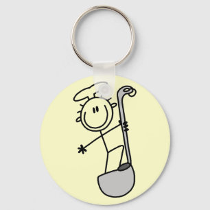 Stick Figure Chef with Ladle Key Ring