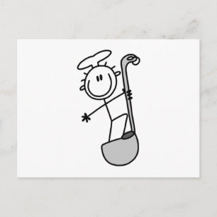 Stick Figure Chef With Ladle Postcard