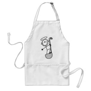 Stick Figure Chef with Ladle Standard Apron
