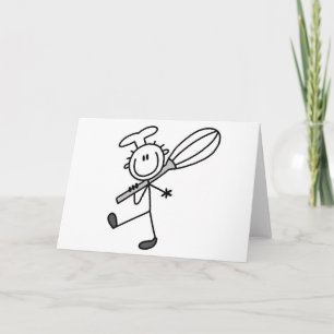 Stick Figure Chef with Whisk Tshirts Card