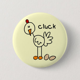 Stick Figure Chicken T-shirts and Gifts 6 Cm Round Badge