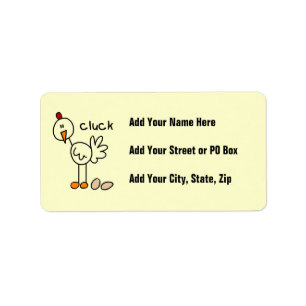 Stick Figure Chicken T-shirts and Gifts Label