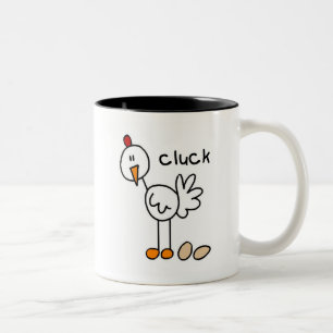 Stick Figure Chicken T-shirts and Gifts Two-Tone Coffee Mug