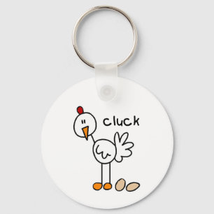 Stick Figure Chicken Tshirts and Gifts Key Ring