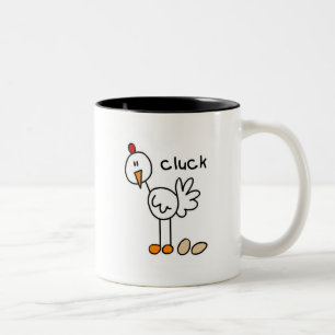 Stick Figure Chicken Tshirts and Gifts Two-Tone Coffee Mug