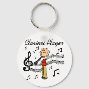 Stick Figure Clarinet Player Tshirts and Gifts Key Ring