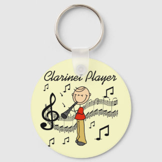 Stick Figure Clarinet Player Tshirts and Gifts Key Ring