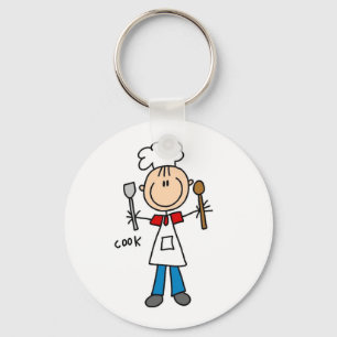 Stick Figure Cook Key Ring