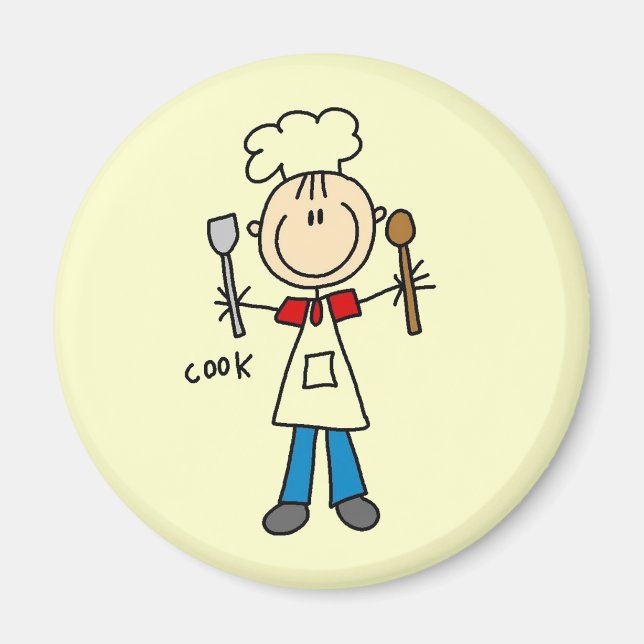Stick Figure Cook Magnet (Front)